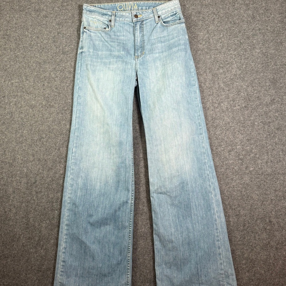 Kimes Ranch Olivia Light Wash Wide Leg High Rise Jeans Size 8/34 Made in USA